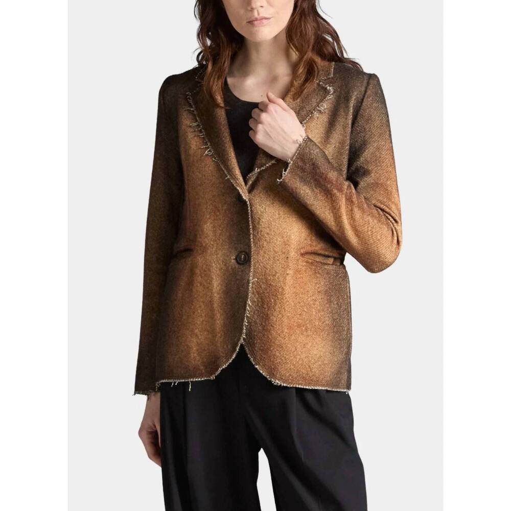 NEW AVANT TOI herringbone rever jacket in brown